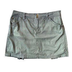 Jacob & Co. Sage Green Cotton Denim Skirt Size 12 Classic Minimalist Neutral